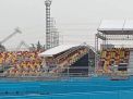 Diterjang Badai, Atap Tribun Sirkuit Formula E Jakarta Roboh