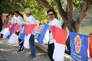 Cara Unik Kecamatan Tegalsari Lantik Pengurus Karang Taruna, Gelar Konvoi hingga Bentangan Bendera