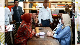 Mampir ke Kota Blitar, Risma Serap Aspirasi Pedagang Kecil Sambil Nikmati Nasi Pecel