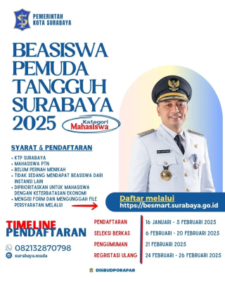 Mau Beasiswa Kuliah Plus Uang Saku Rp500.000 per Bulan? Pemkot Surabaya akan Berikan, Caranya Begini