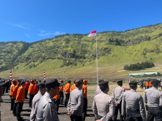 Antisipasi Karhutla, Polres Probolinggo Bersama Balai Besar TNBTS Gelar Apel Siaga
