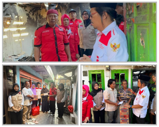 Bentuk Kepedulian, PDIP Surabaya Salurkan Bantuan Untuk Korban Kebakaran Dupak Timur dan PPI