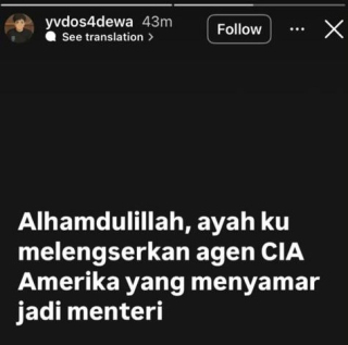 HEBOH Postingan Anak Menkeu yang Baru: Ayahku Lengserkan Agen CIA Amerika