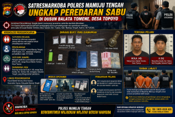 Satresnarkoba Polres Mamuju Tengah Bongkar Jaringan Sabu Palu-Topoyo, Begini Modusnya