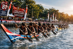 Warga Banyuanyar Sampang Adu Cepat di Sungai, Lomba Dayung Berhadiah Rp10 Juta