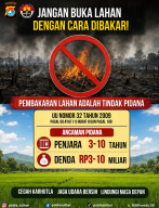Cegah Karhutla, Kabid Humas Polda Sulbar Ingatkan Stop Bakar Lahan Awas Ancaman Pidana dan Denda Miliaran Rupiah