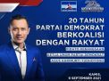 HUT Partai Demokrat ke-20 Digelar Sederhana dan Terbatas, AHY bakal Sampaikan Pidato Kebangsaan nanti Malam