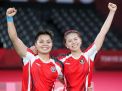 Sabet Medali Emas Olimpiade Tokyo, Tangis Greysia/Apriyani Pecah di Musashino Forest Sport Plaza Jepang
