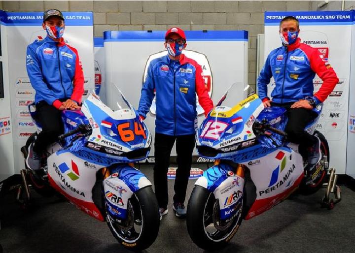 Pertamina Mandalika SAG Team telah resmi diluncurkan pada 24 Februari 2021 melalui Virtual Launching. (Instagram @mandalikaracingteam) 