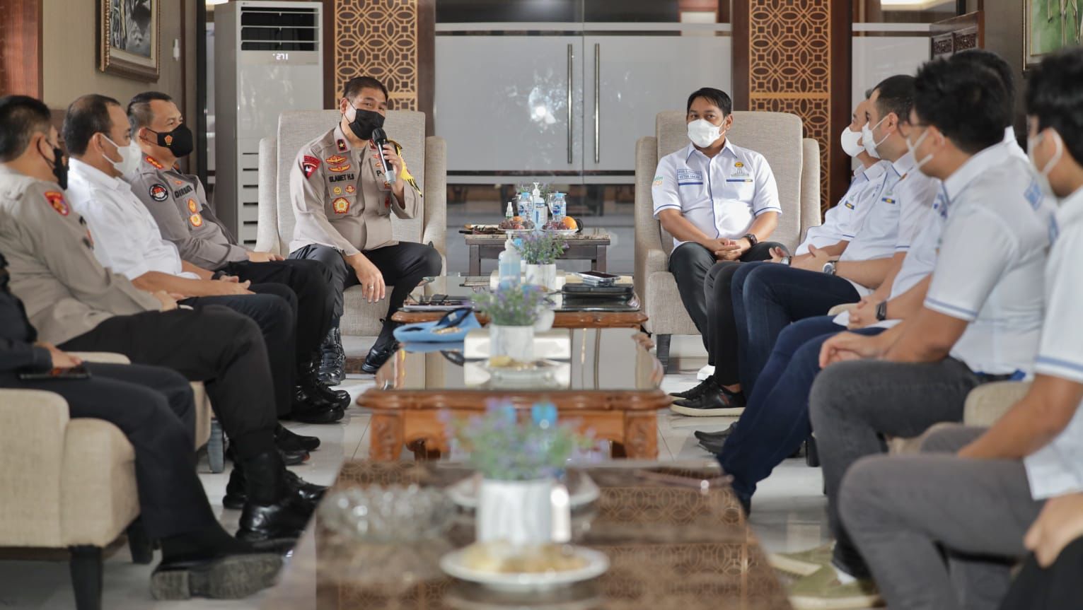 Hipmi Jatim audiensi dengan Polda Jatim di Selasar Lt. 2 Gedung Tribrata Mapolda Jatim