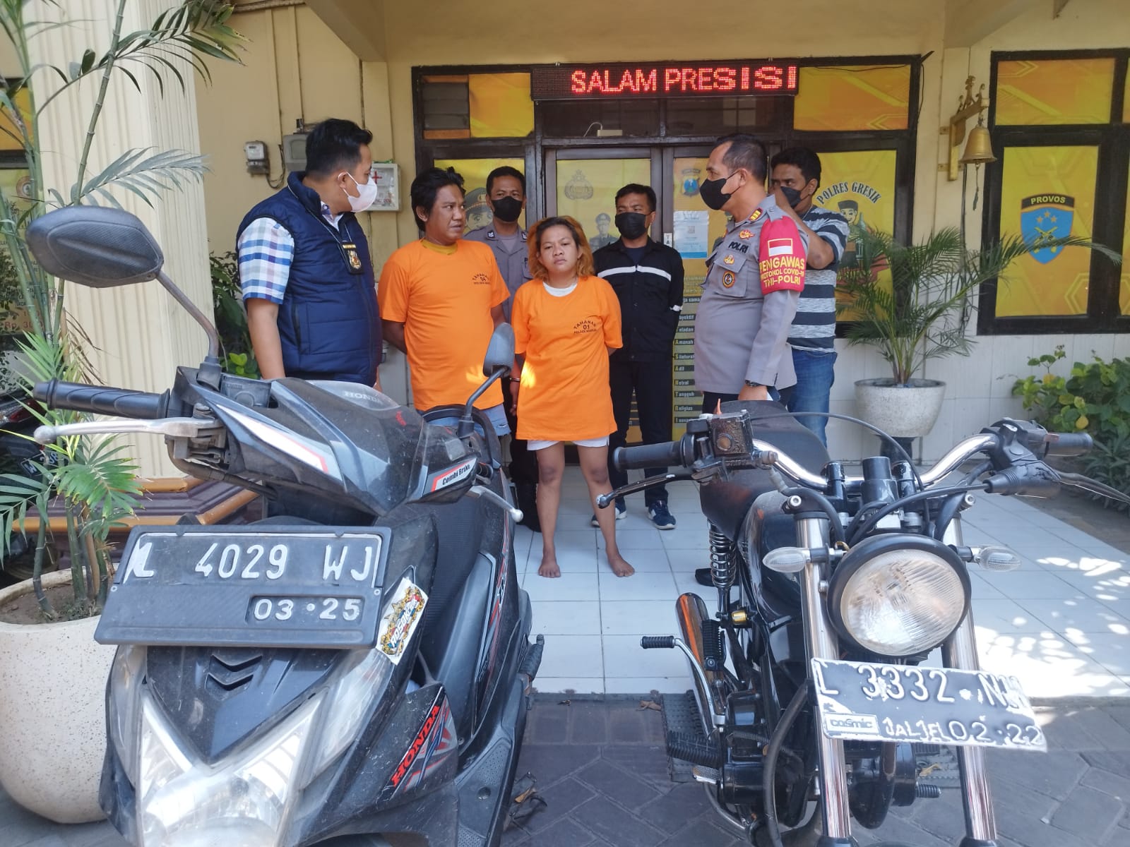 Curi motor seorang Jamaah Pengajian di Gresik, sepasang kekasih asal Surabaya diringkus Unit Reskrim Polsek Manyar