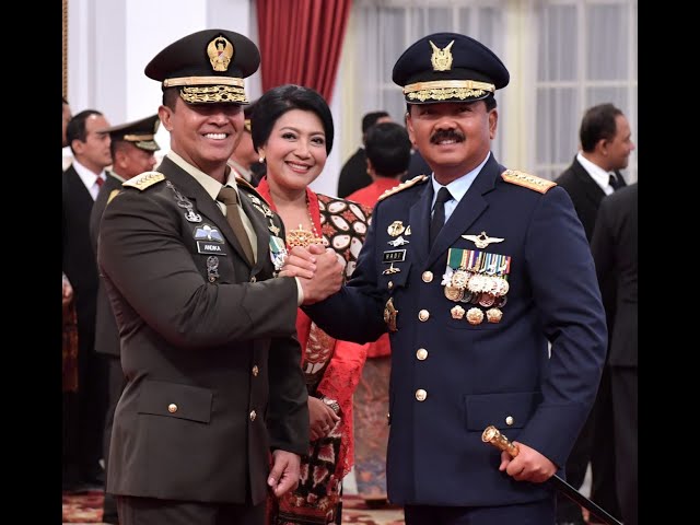 Jenderal TNI Andika Perkasa dan Marsekal TNI Hadi Tjahjanto. (Youtube Setpres)