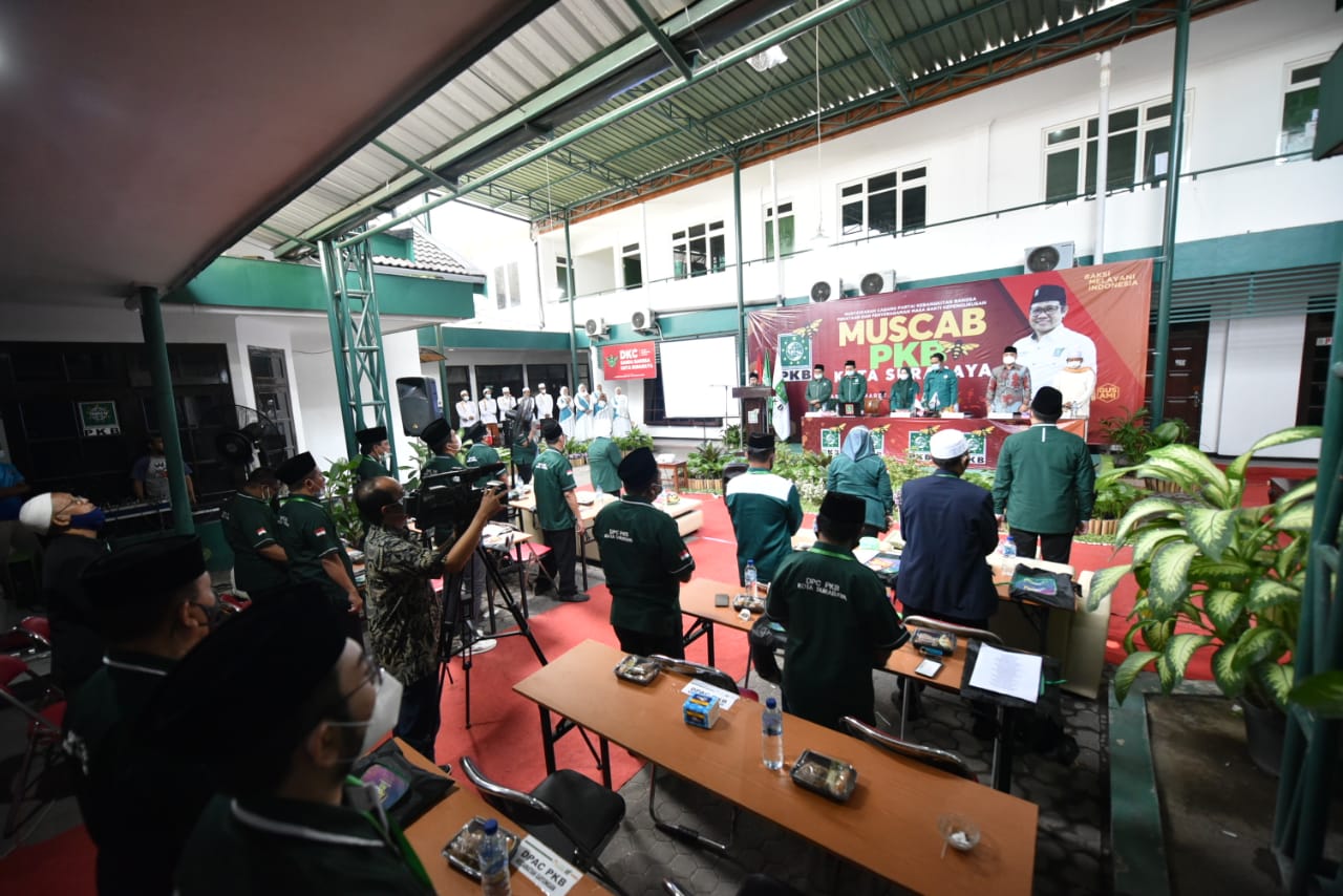 Suasana Musyawarah Cabang (Muscab) DPC Partai Kebangkitan Bangsa (PKB) di kantor DPC PKB Surabaya, Minggu (07/3/2021).