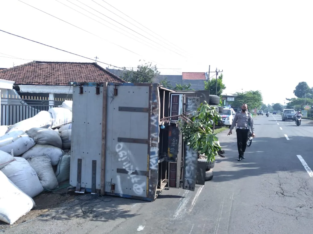 Lagi Asyik Parkir, Honda Jazz 'Dicium' Truk Ikan Asin