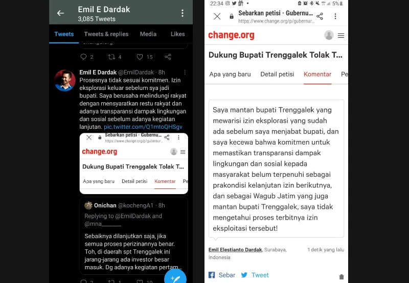 Wagub Emil Ikut Tandatangani Petisi Menolak Tambang Emas di Trenggalek