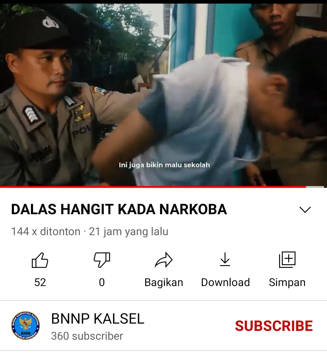 Warga Banua Wajib Tonton, BNNP Kalsel Rilis Film Pendek di Akun YouTube