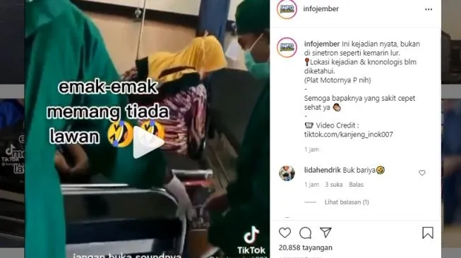 Viral di Situbondo! Emak-emak Bawa Motor Masuk UGD Antar Orang Sakit