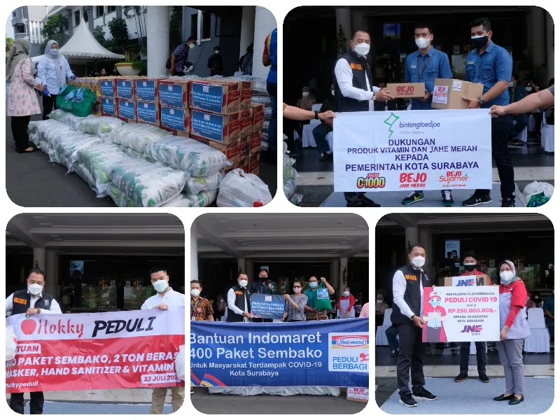 Bantuan Covid-19 terus Mengalir, Wali Kota Surabaya Eri Cahyadi Terima Donasi dari Lima Perusahaan Sekaligus