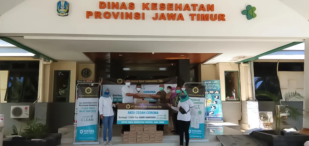 Lawan Covid-19, Victoria Care Indonesia Donasikan Hand Sanitizer untuk Pemprov Jawa Timur dan Bali