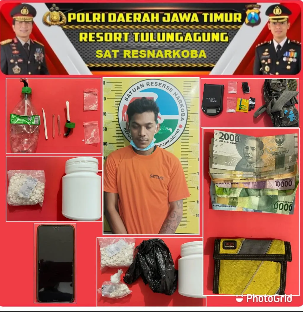 Nyambi Jual Sabu, Buruh Bertato di Tulungagung Ini Diamankan Polisi