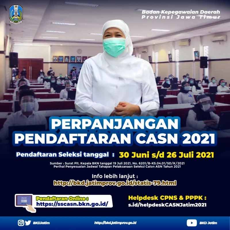 Pendaftaran CPNS Diperpanjang sampai 26 Juli, Lowongan Tenaga Kesehatan Pemprov Jatim masih Nihil Peminat