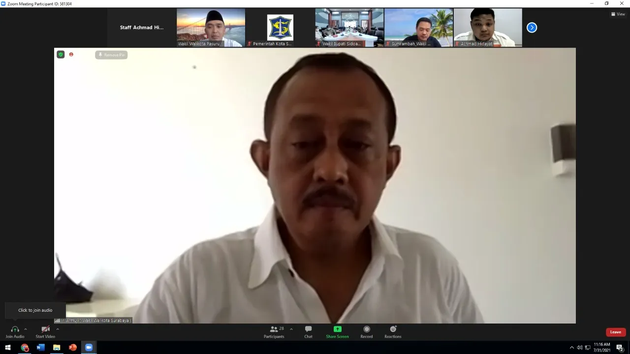 Cak Ji Inisiasi Forum Komunikasi Wakil Kepala Daerah se Jatim Sharing Penanganan Covid- 19