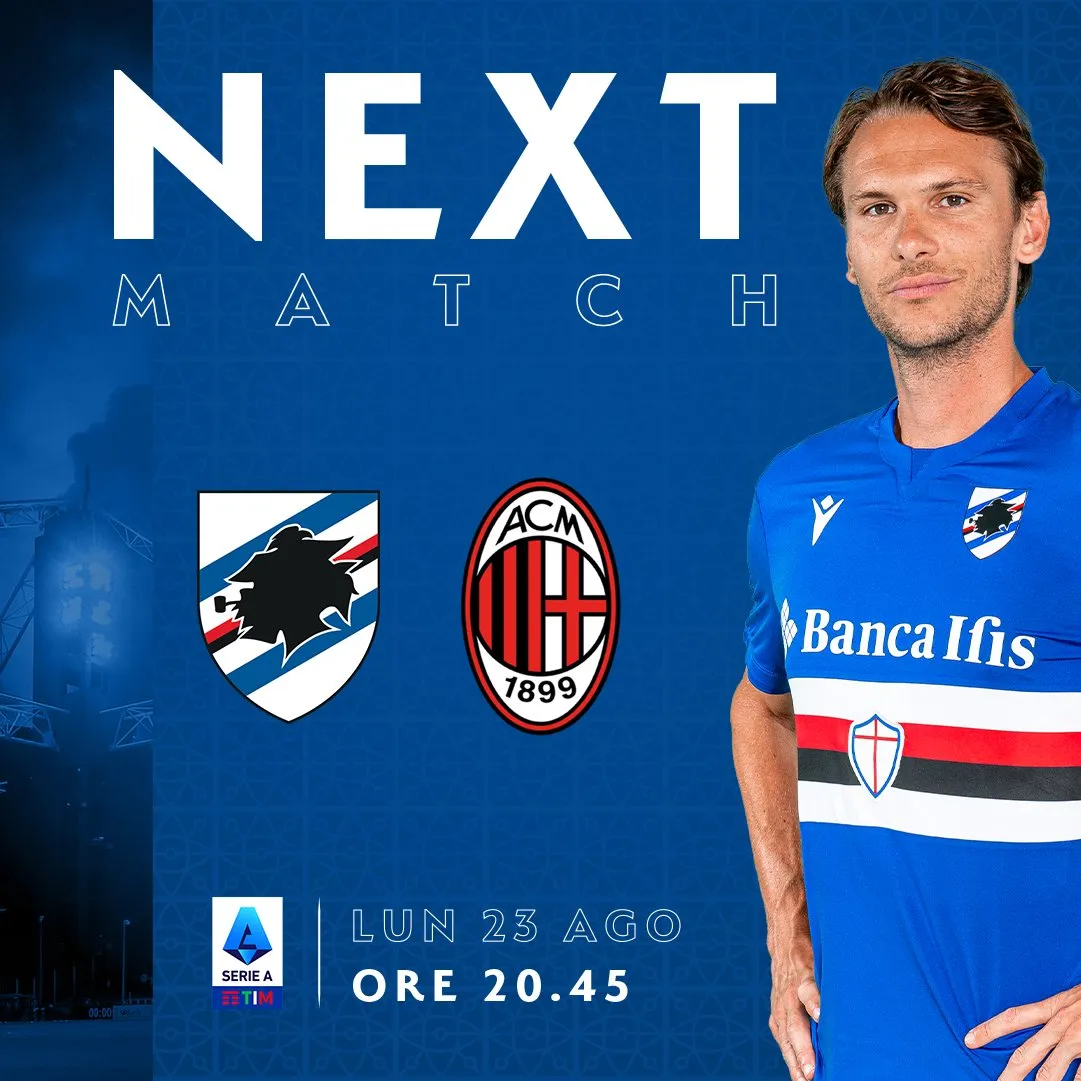 Jadwal dan Prediksi Sampdoria vs AC Milan: Berebut 3 Poin Perdana Liga Serie A Italia