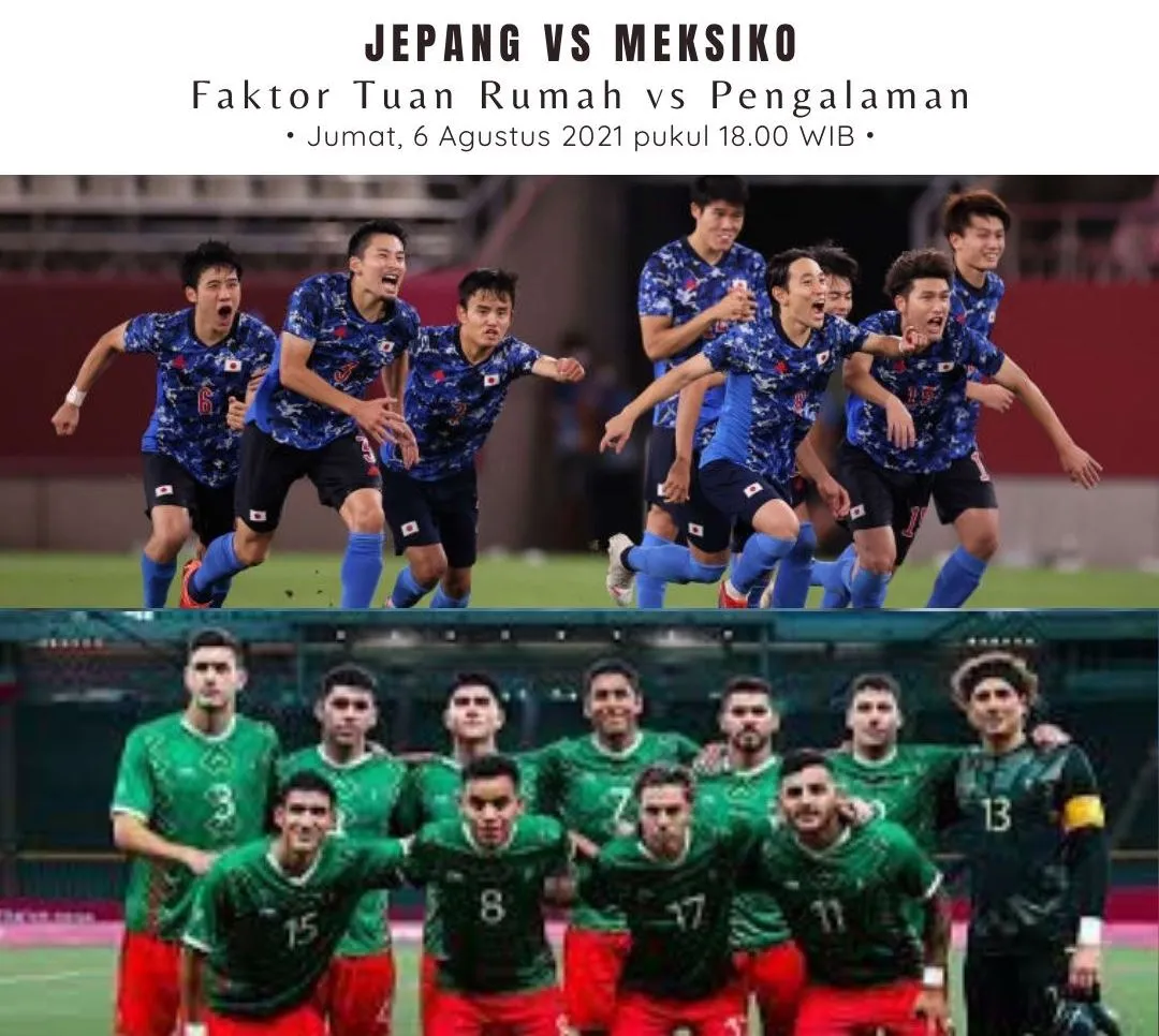 Prediksi Jepang vs Meksiko: Faktor Tuan Rumah vs Pengalaman demi Medali Perunggu Olimpiade Tokyo 2020