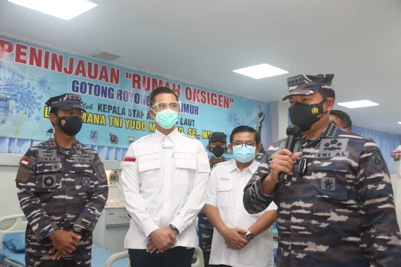 Resmikan Tempat Isolasi Terpusat dan Rumah Oksigen di Surabaya, KSAL: Mudah-mudahan Masyarakat Tidak ke Sini