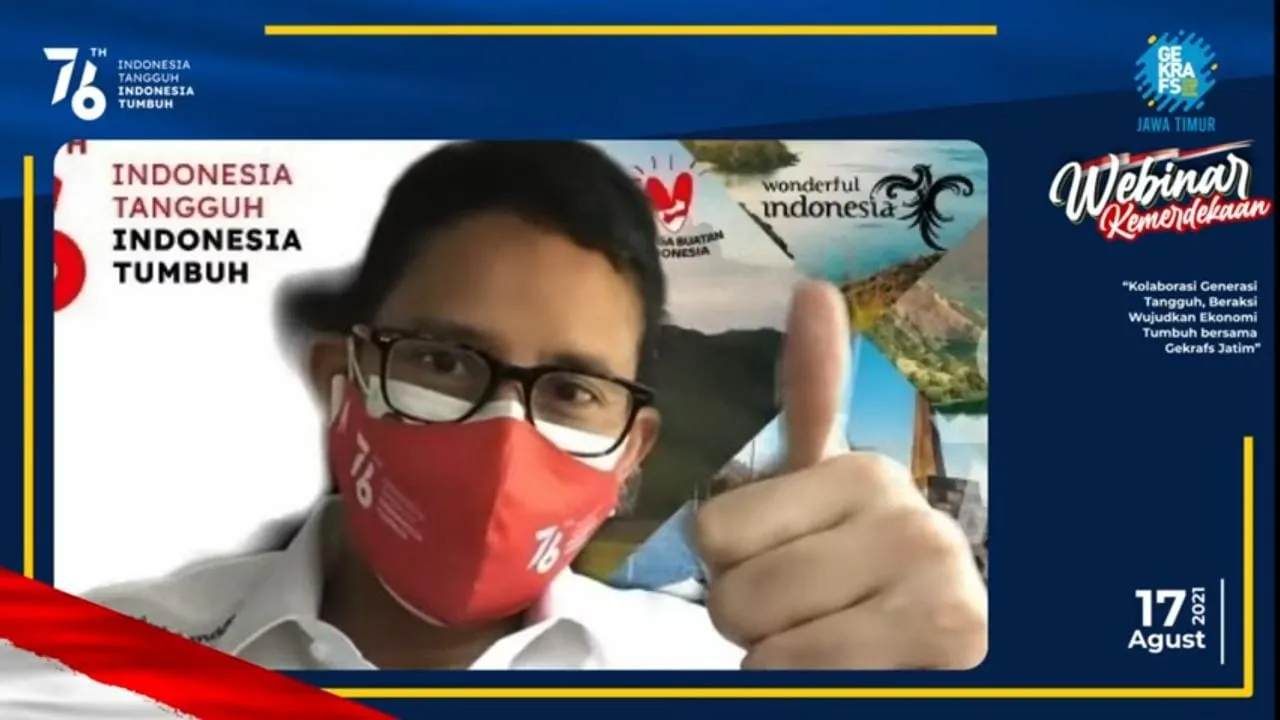 Menparekraf RI Sandiaga Uno Minta Gekrafs Lebih Masif Bantu Pelaku Ekraf di Jatim