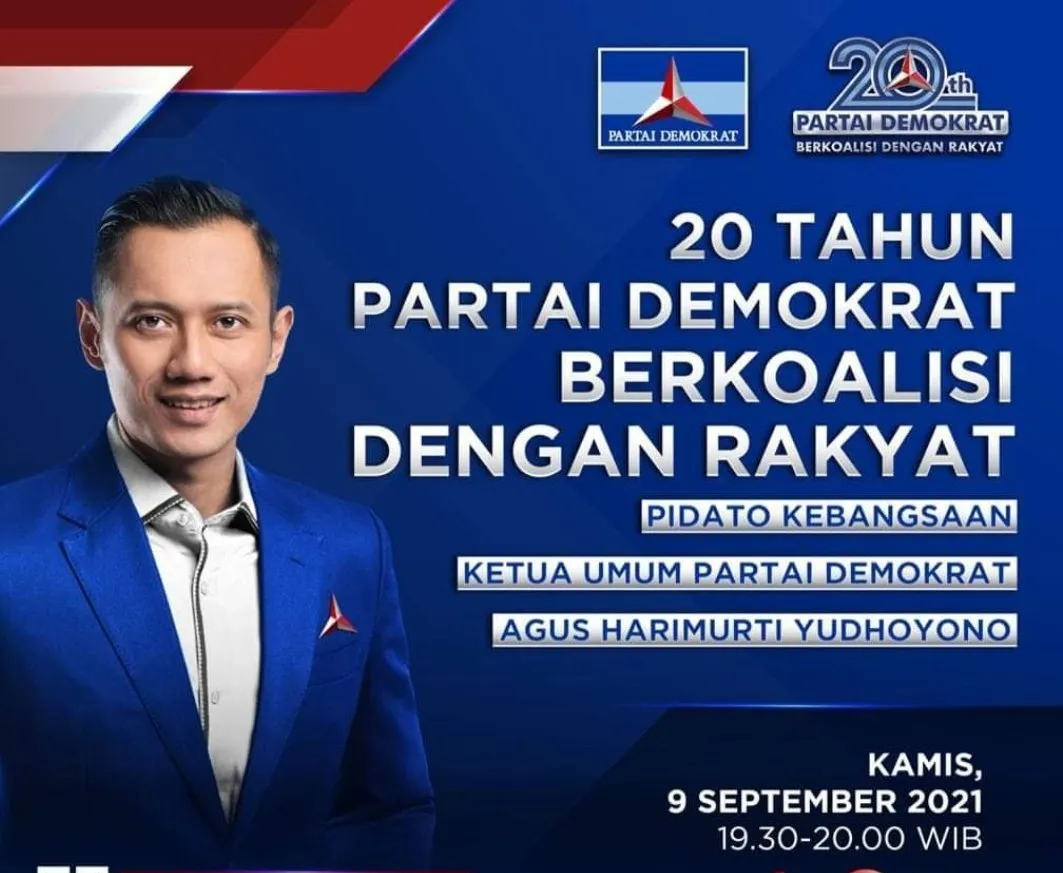 HUT Partai Demokrat ke-20 Digelar Sederhana dan Terbatas, AHY bakal Sampaikan Pidato Kebangsaan nanti Malam