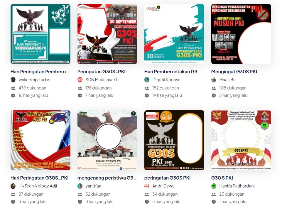 Twibbon Hari Peringatan G30S-PKI 2021, Cukup Satu Link Ini dan Kamu Bisa Pilih Ratusan Bingkai Favoritmu