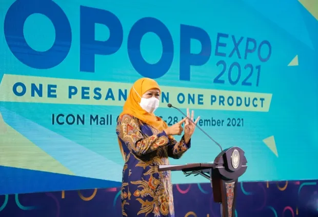 Tutup OPOP Expo 2021, Gubernur Khofifah Berharap Transformasi Digital tetap Dikembangkan