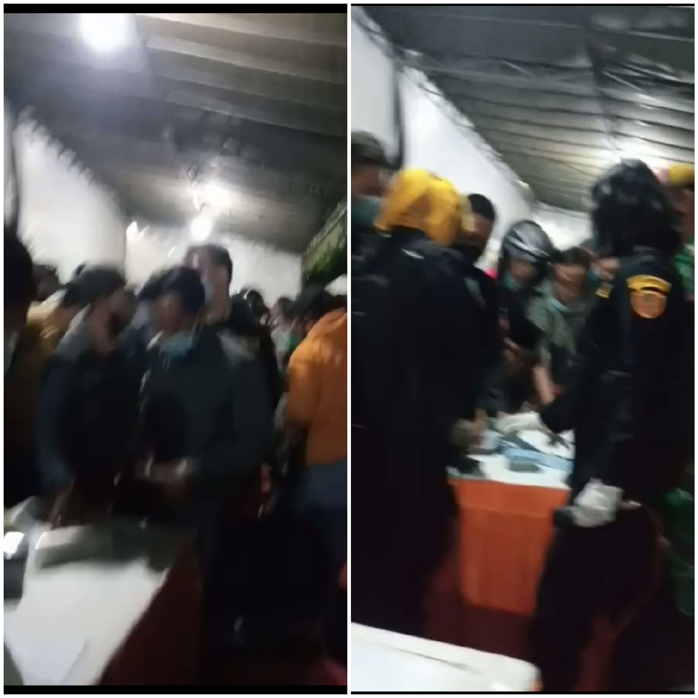 Tangkap layar video kericuhan di penyekatan Jembatan Suramadu.