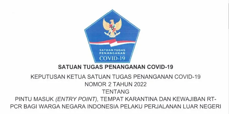 Satgas Covid-19 Terbitkan SK Pintu Masuk dan Tempat Karantina bagi WNI dari Luar Negeri