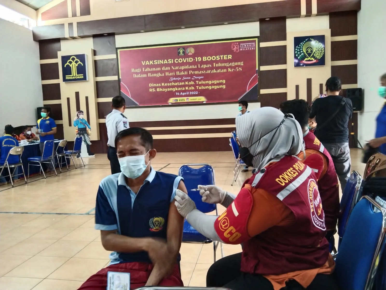 Ratusan Warga Binaan Lapas Tulungagung Divaksin Booster