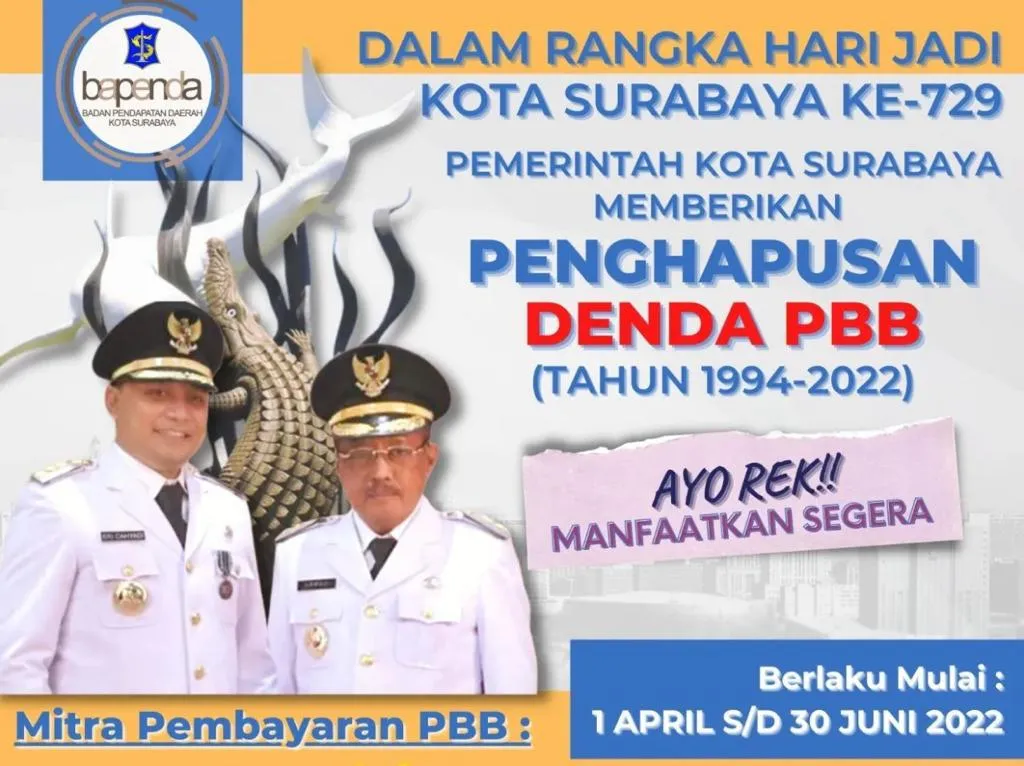 Pemkot Surabaya Hapus Denda PBB , Wawali Armuji ajak Masyarakat Manfaatkan
