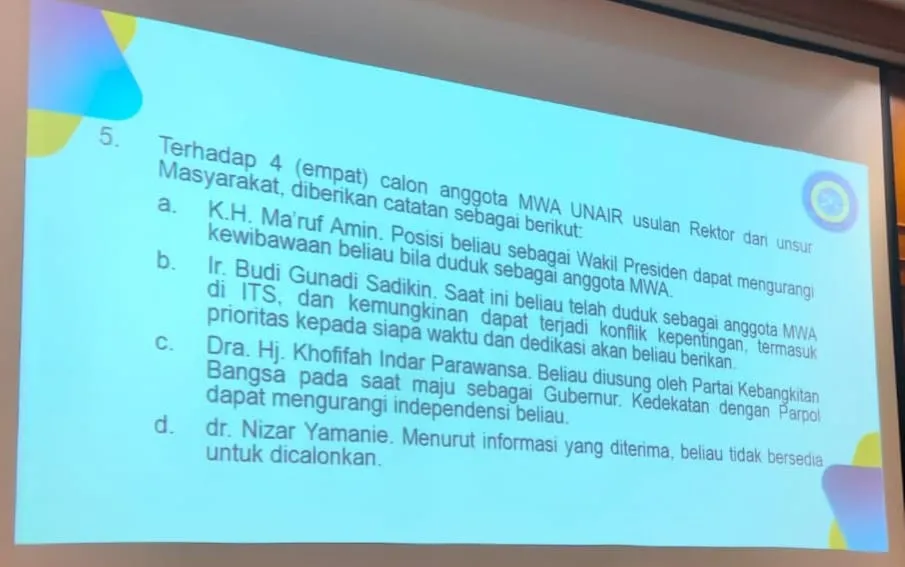 Baca juga : Menurut Panitia Jadi Gubernur Diusung PKB, Khofifah Ditolak Masuk MWA Unair