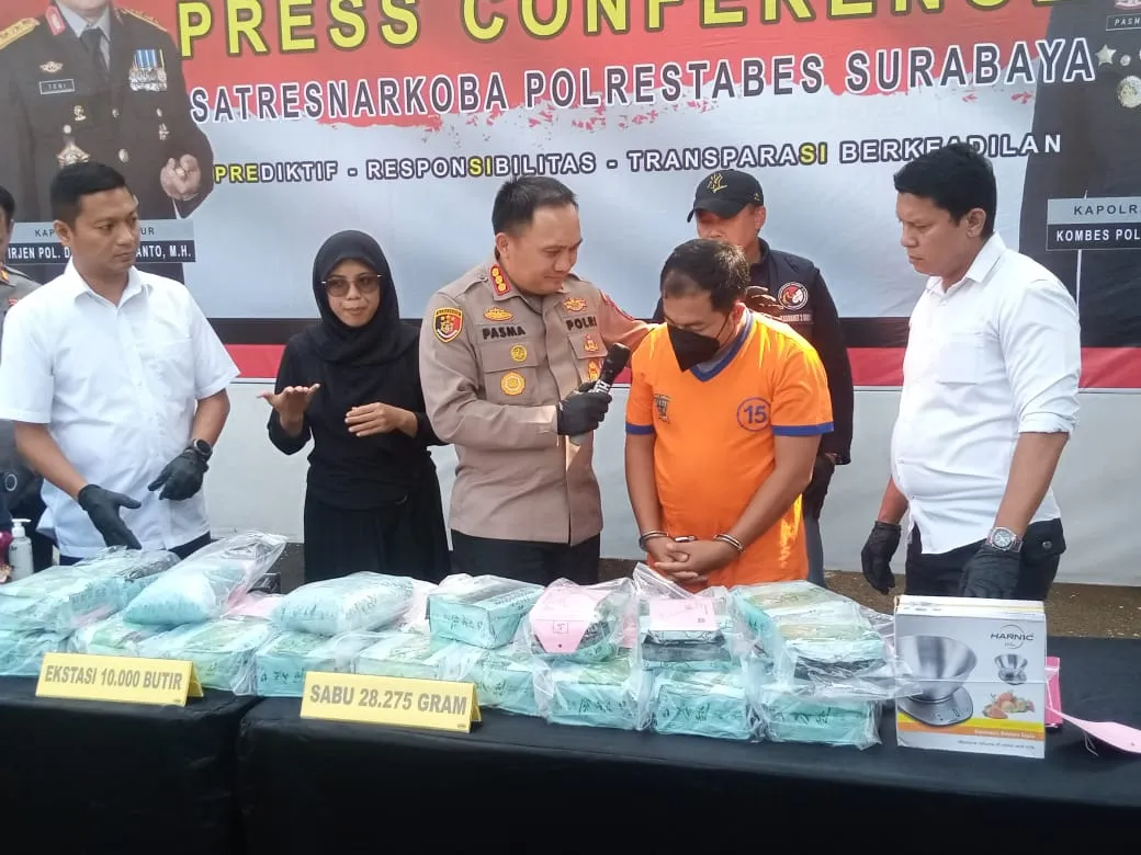 Sabu Jaringan Sumatra Dibongkar Polrestabes Surabaya
