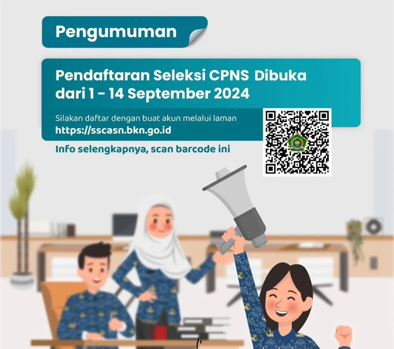 Baca juga : Ribuan Lowongan CPNS Kemenag Dibuka, Lulusan Pesantren Bisa Daftar, Ini Syarat dan Ketentuannya