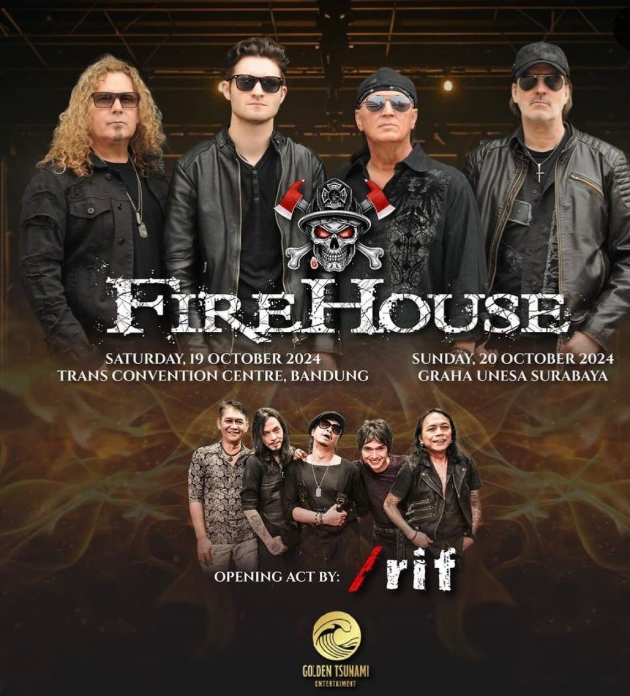 FireHouse, Grup band rock legendaris asal Amerika Serikat.  (foto : instagram @goldentsunami.ent)