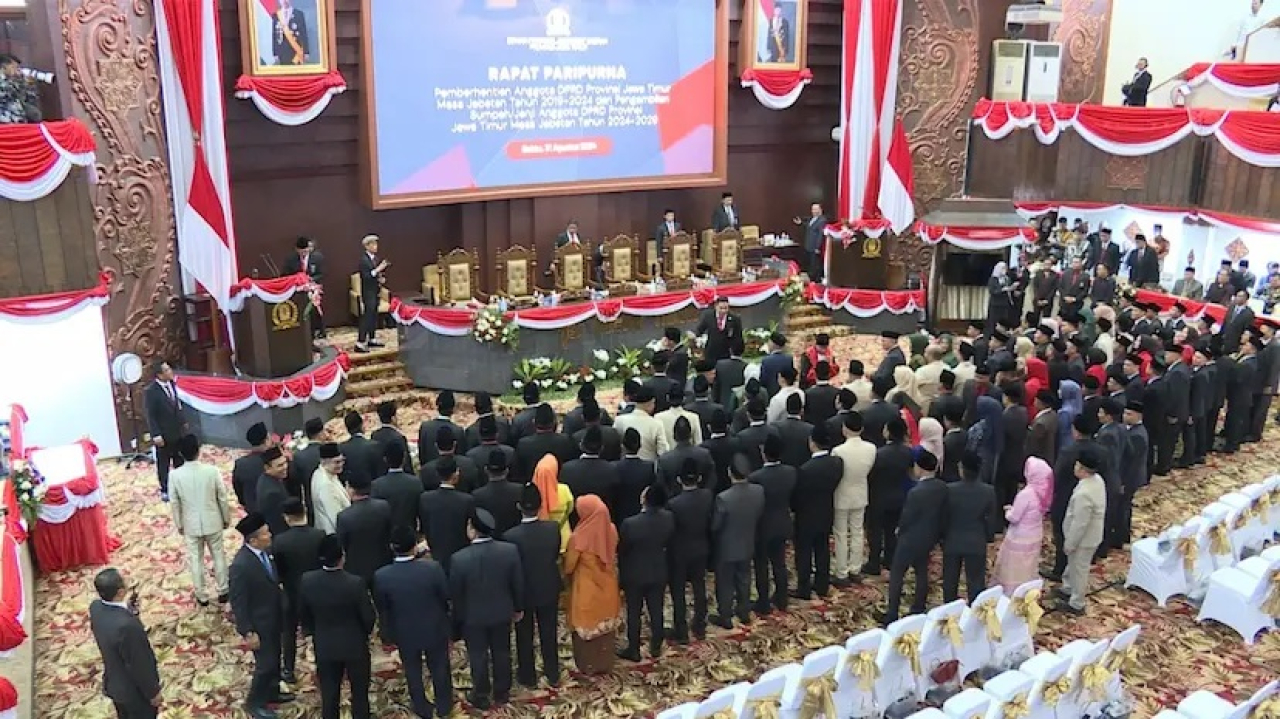 Pelantikan anggota DPRD Jatim periode 2019-2024