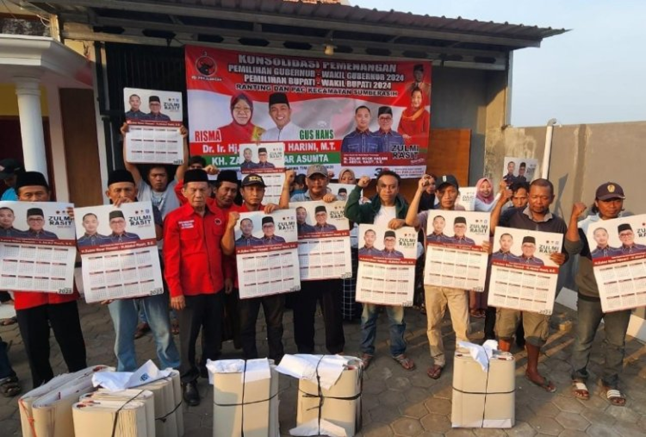 kyai kampung mendoakan agar Paslon yang diusung PDI Perjuangan di Pilgub Jatim dan Pilgub Probolinggo meraih kemenangan
