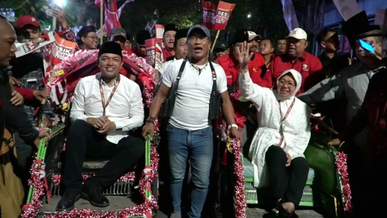 Risma dan Gus Has, pasangan Cagub dan Cawagub yang diusung PDIP di Pilgub Jatim
