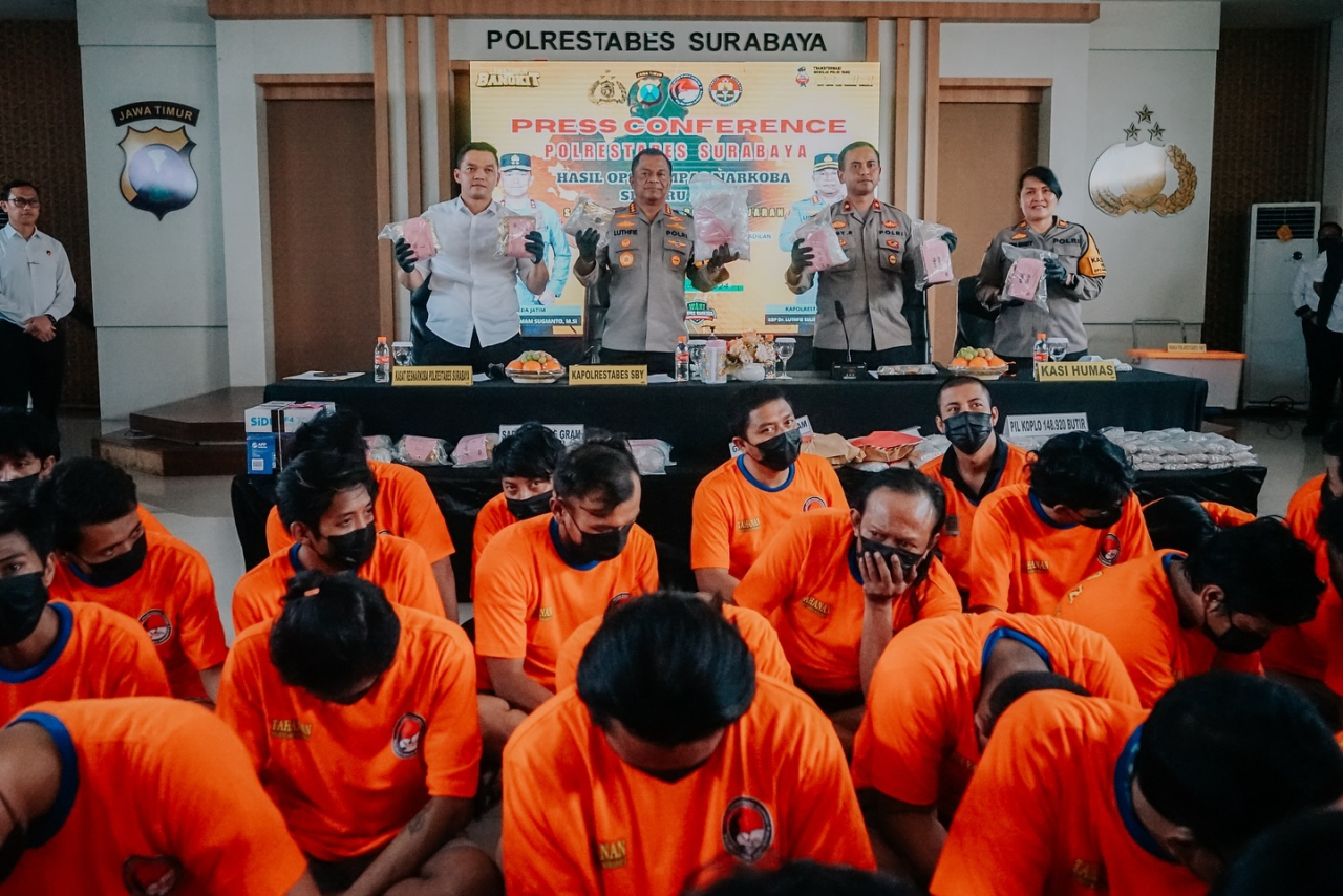 Polrestabes Surabaya gelar Hasil OPS Tumpas Narkoba Semeru 2024