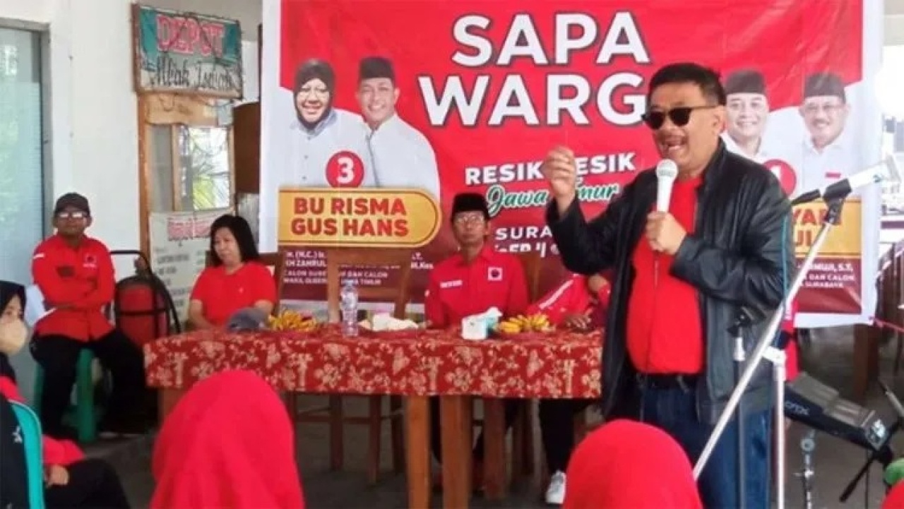 Ketua DPP PDI Perjuangan Djarot Syaiful Hidayat kampanye di Surabaya