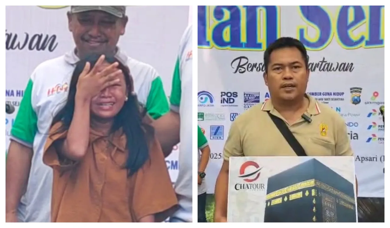 Bikin Terharu, Sersan Munir Persembahkan Hadiah Umrah Jalan Sehat PWI Jatim untuk Ibunda