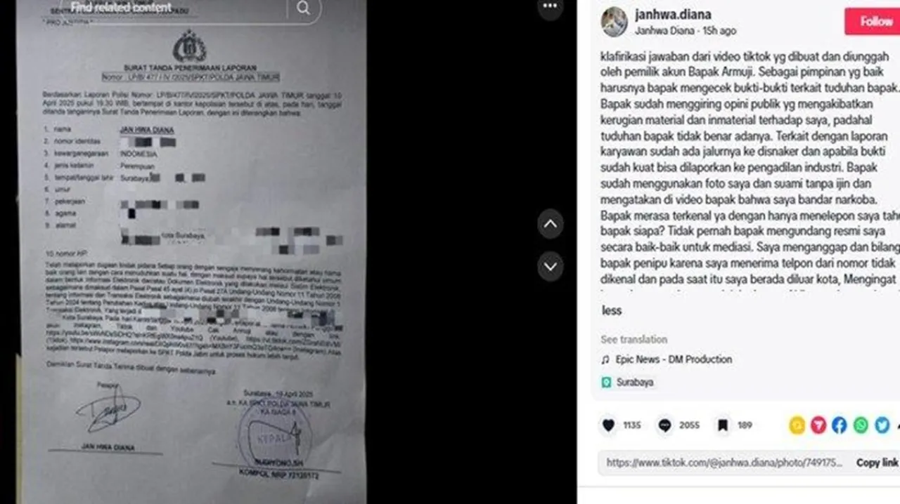 Mengapa Sebut Armuji Penipuan? Ternyata ini Alasan Jan Hwa Diana Polisikan Wawali Surabaya