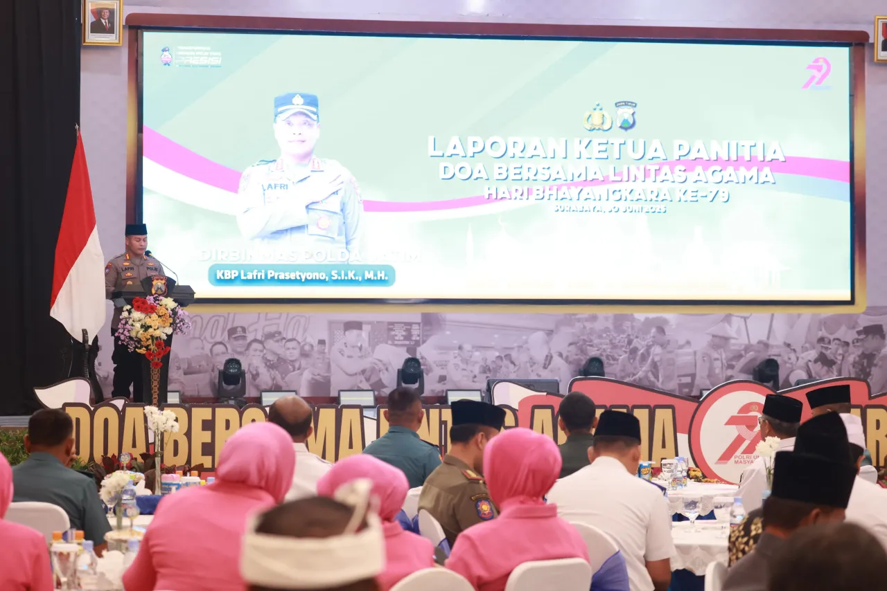 HUT Bhayangkara ke 79, Polda Jatim Gelar Doa Bersama Lintas Agama