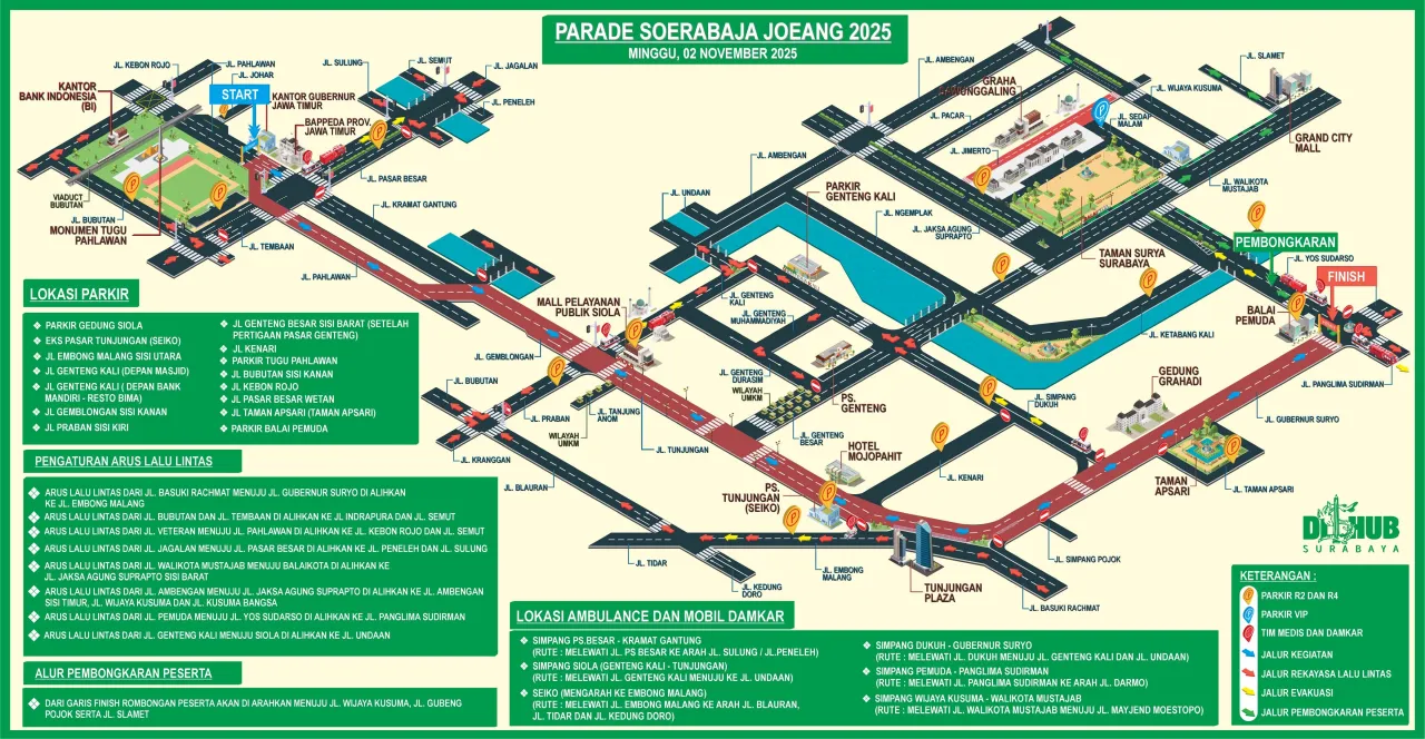 Baca juga : Catat Rute dan 15 Titik Parkir Resmi! Dishub Mulai Pengalihan Arus Pukul 12.00 WIB